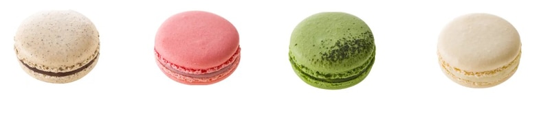 左から順に、アールグレイ/古都華いちご/宇治抹茶/近江甘酒みずかがみ