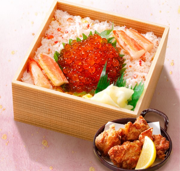 「かに・いくらちらしお得な鶏の唐揚げセット」（1717円）