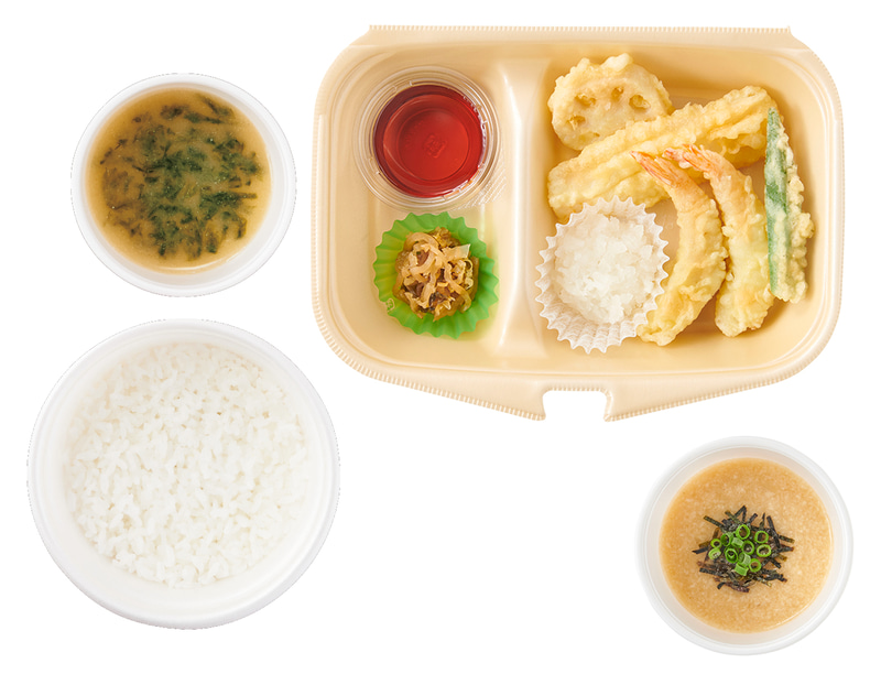 テイクアウト 静岡とろろ汁と天ぷら ごはん・あおさのみそ汁付