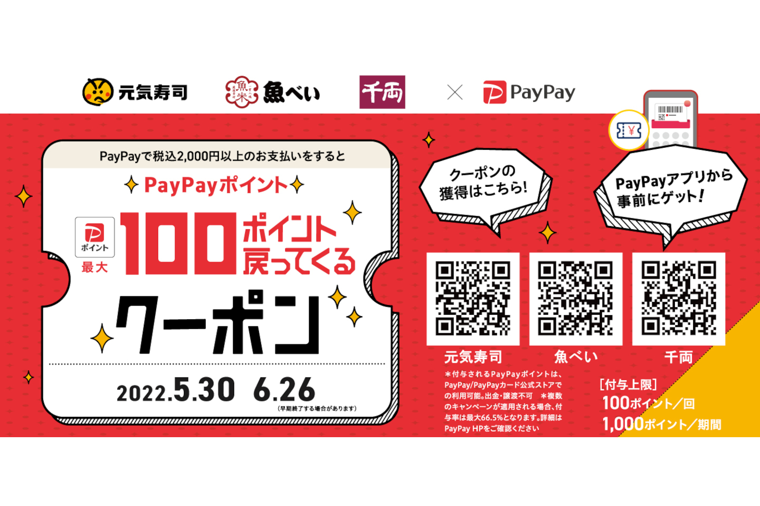 「元気寿司×PayPay決済付与キャンペーン」