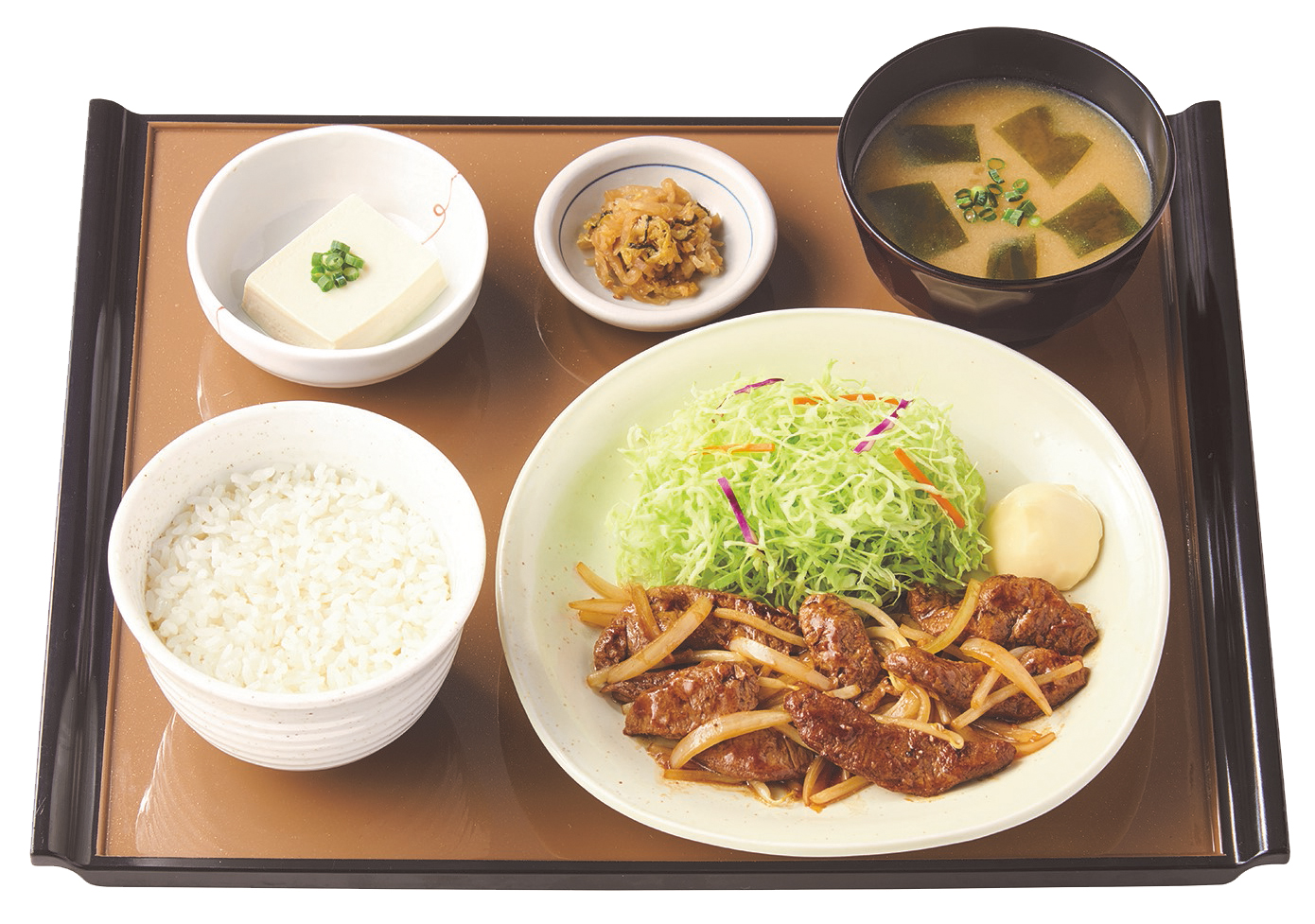 「大豆ミートのしょうが焼定食」（640円）