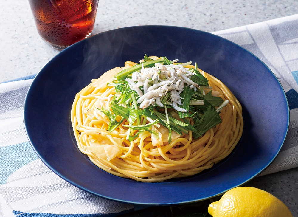 釜揚げしらすと水菜の瀬戸内レモンパスタ～青唐辛子風味～