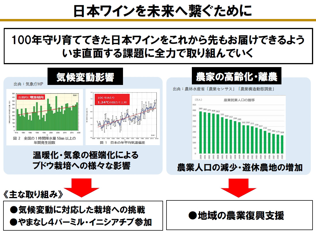 日本ワインを作り続けるための課題