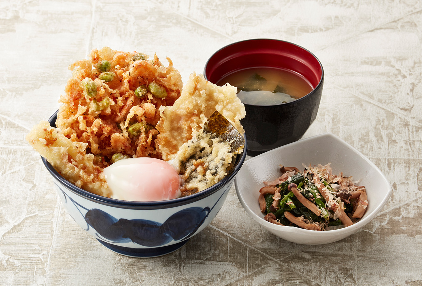 鶏あえず食ってみ天丼（小鉢付）