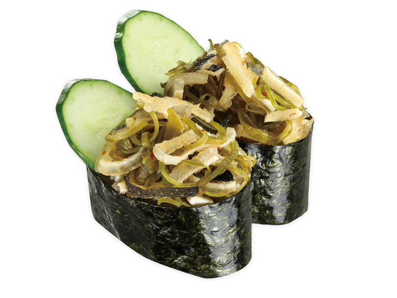 「ふぐ皮キムチ軍艦」（110円）