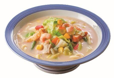 リンガーハットの鶏白湯の濃厚ちゃんぽん（調理例）