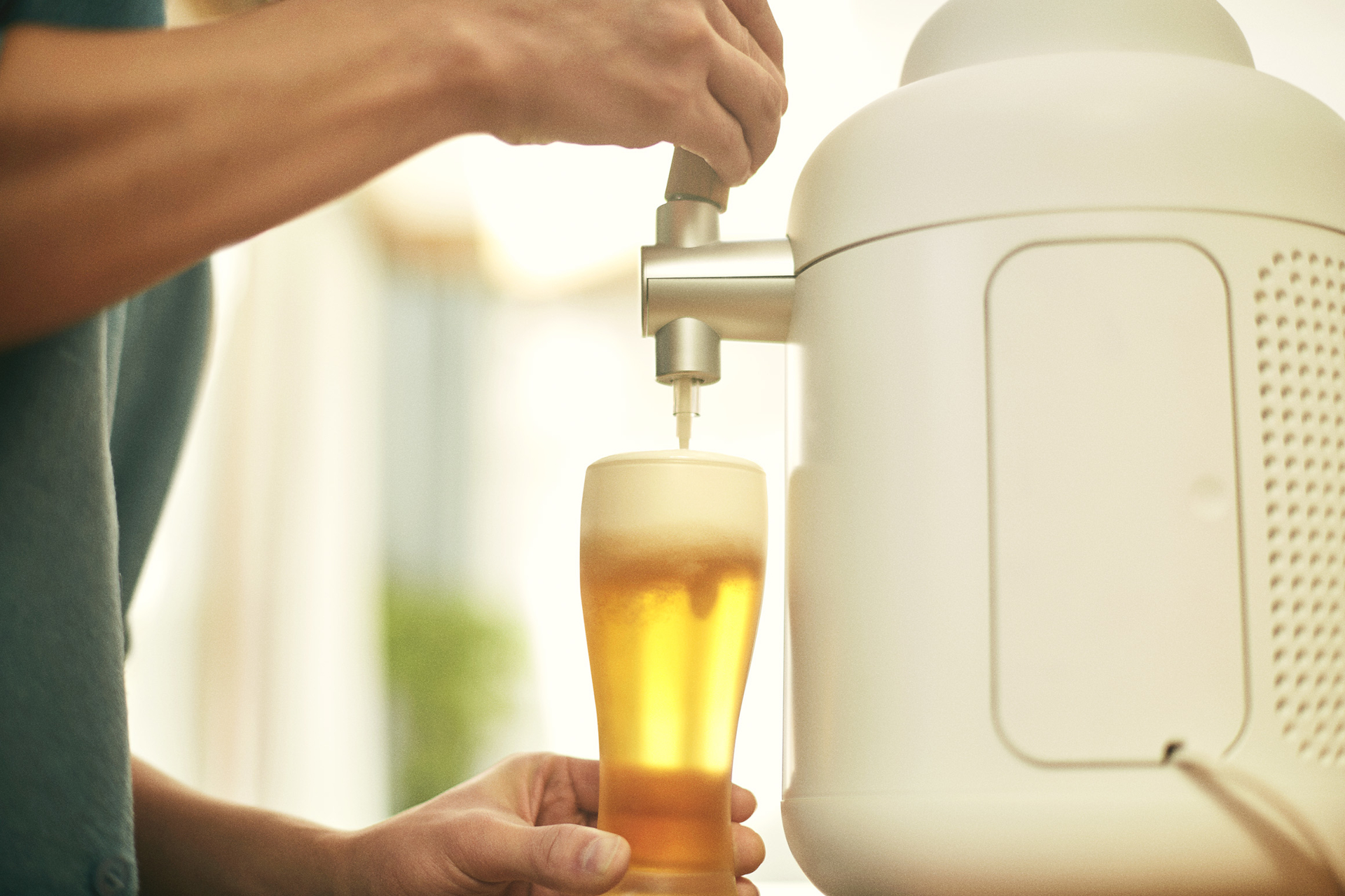 最後にレバーを反対側に倒し込むと泡が作れる