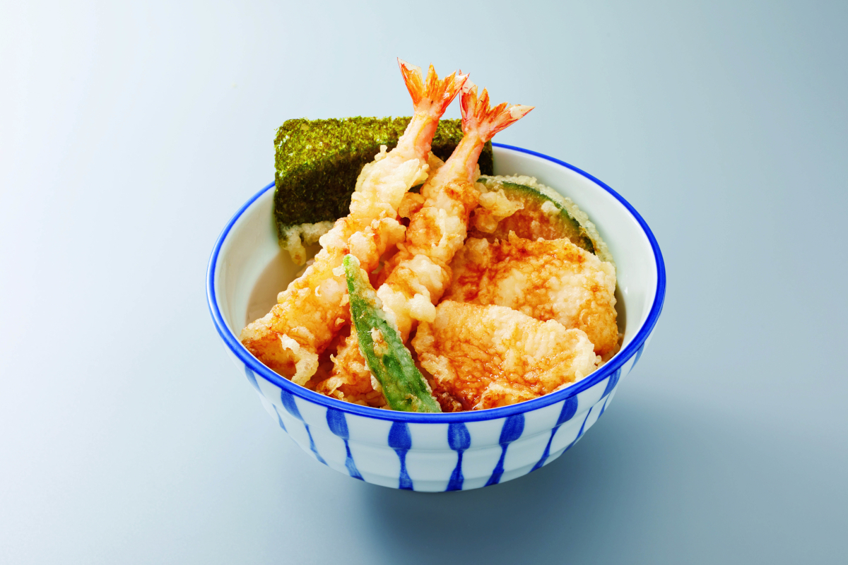 「海老と鶏の天丼」