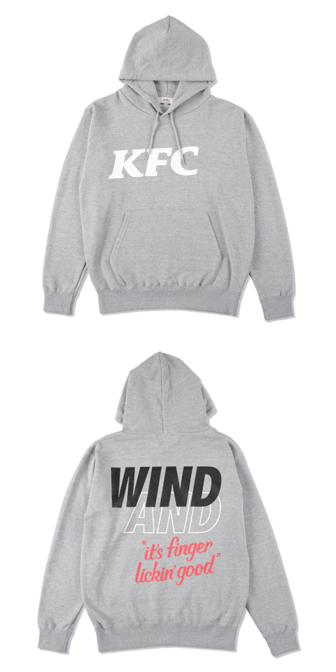 ケンタッキーフライドチキン×WIND AND SEA(ウィンダンシー)、Tシャツ 在庫処分セール AND WIND SEA Lサイズ GRAY HOODIE KFC × パーカー