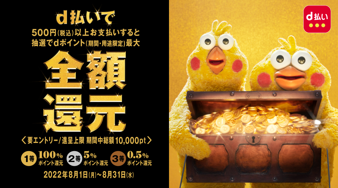 「街・ネットでのd払い利用で最大全額還元キャンペーン」