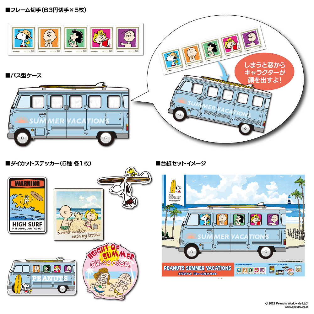 「PEANUTS SUMMER VACATIONS オリジナル フレーム切手セット」（1450円）