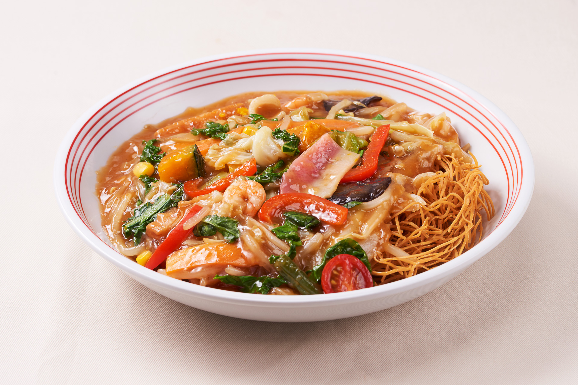 秋の彩り皿うどん