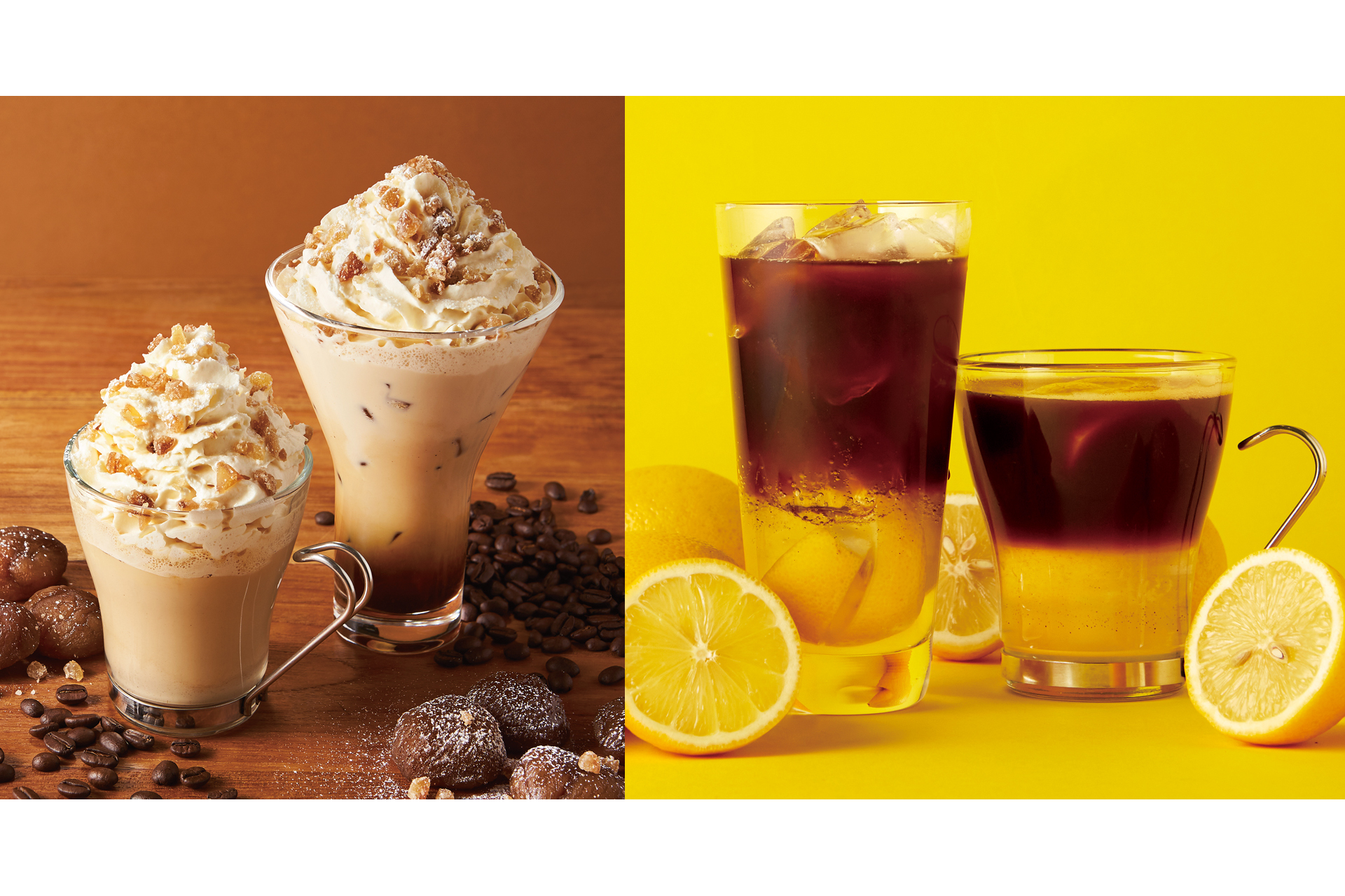 左から「ドルチェプレッソ モンブラン」「イリーエスプレッソリモーネ」