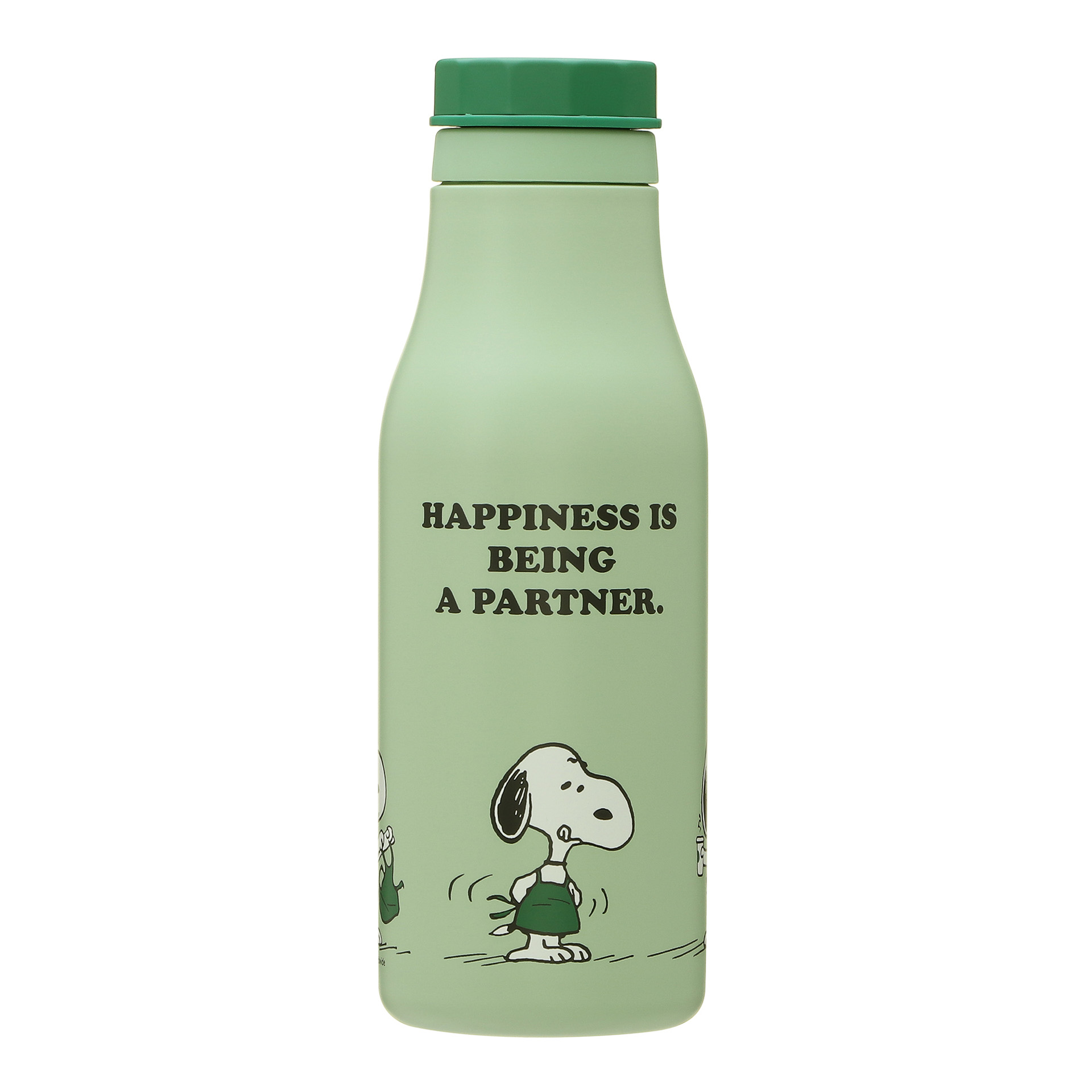 「ステンレスロゴボトルPEANUTS 473ml オフホワイト/グリーン/ブルー」（各4900円）