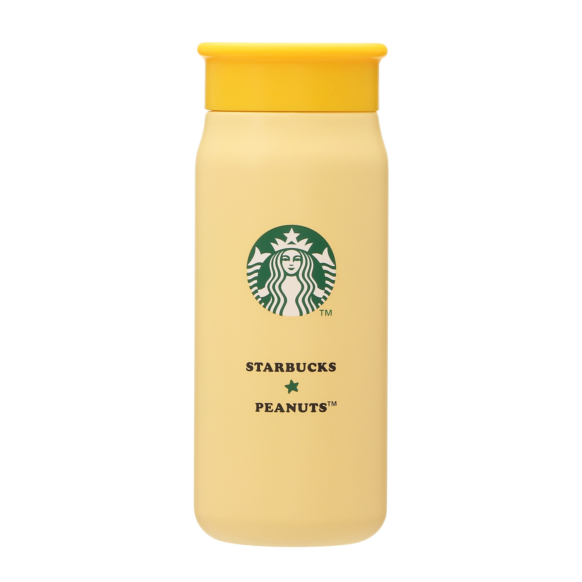 「ステンレスミニボトル PEANUTS 355ml オレンジ/イエロー」（各4700円）
