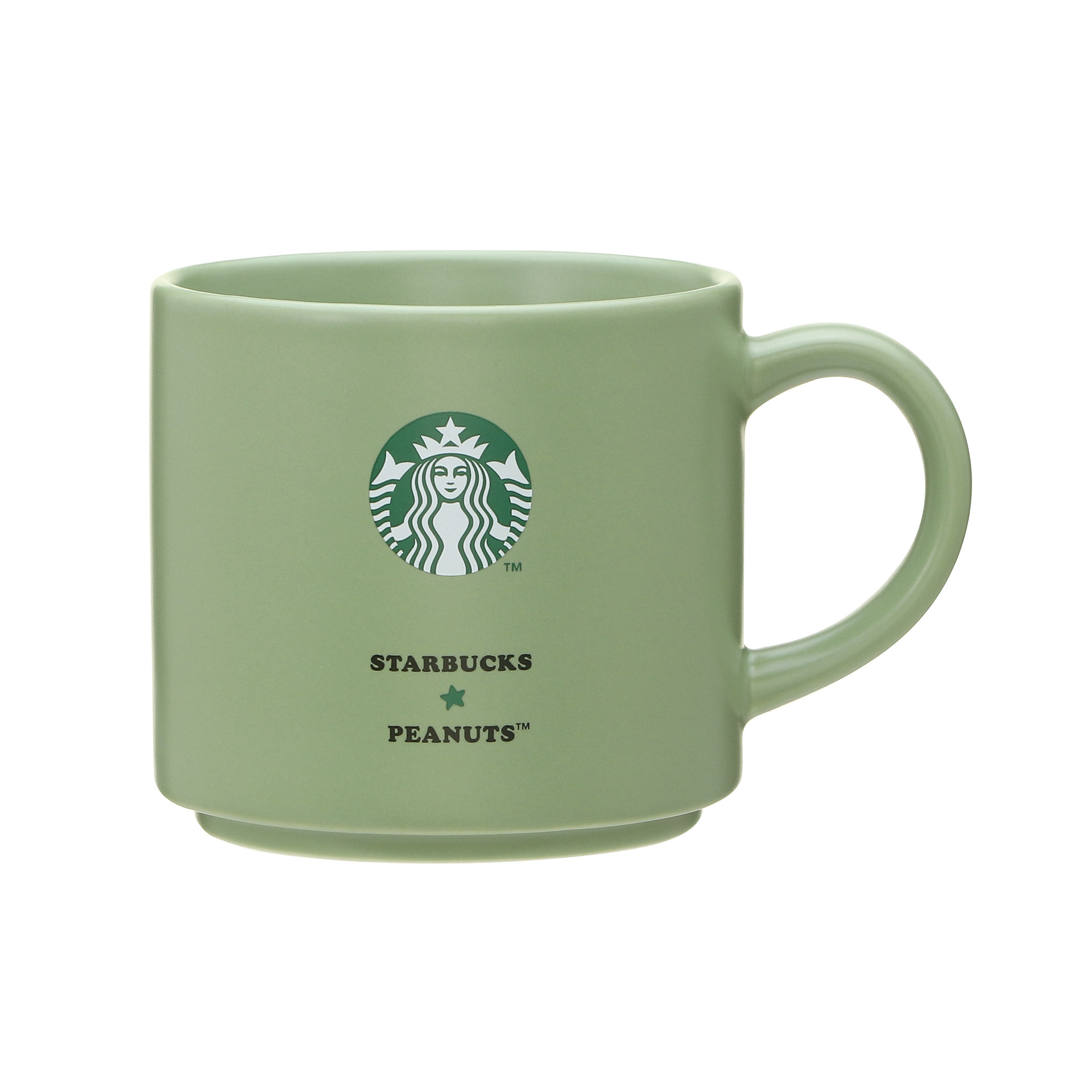 「スタッキングマグ PEANUTS 355ml グリーン/ピンク/グレー」（各2900円）