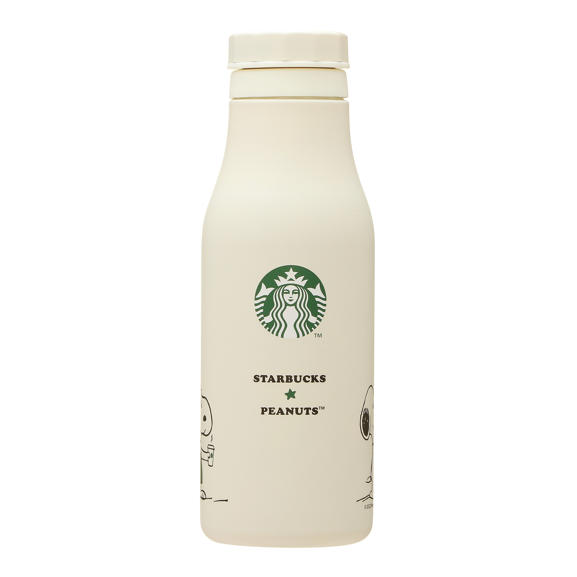 「ステンレスロゴボトルPEANUTS 473ml オフホワイト/グリーン/ブルー」（各4900円）