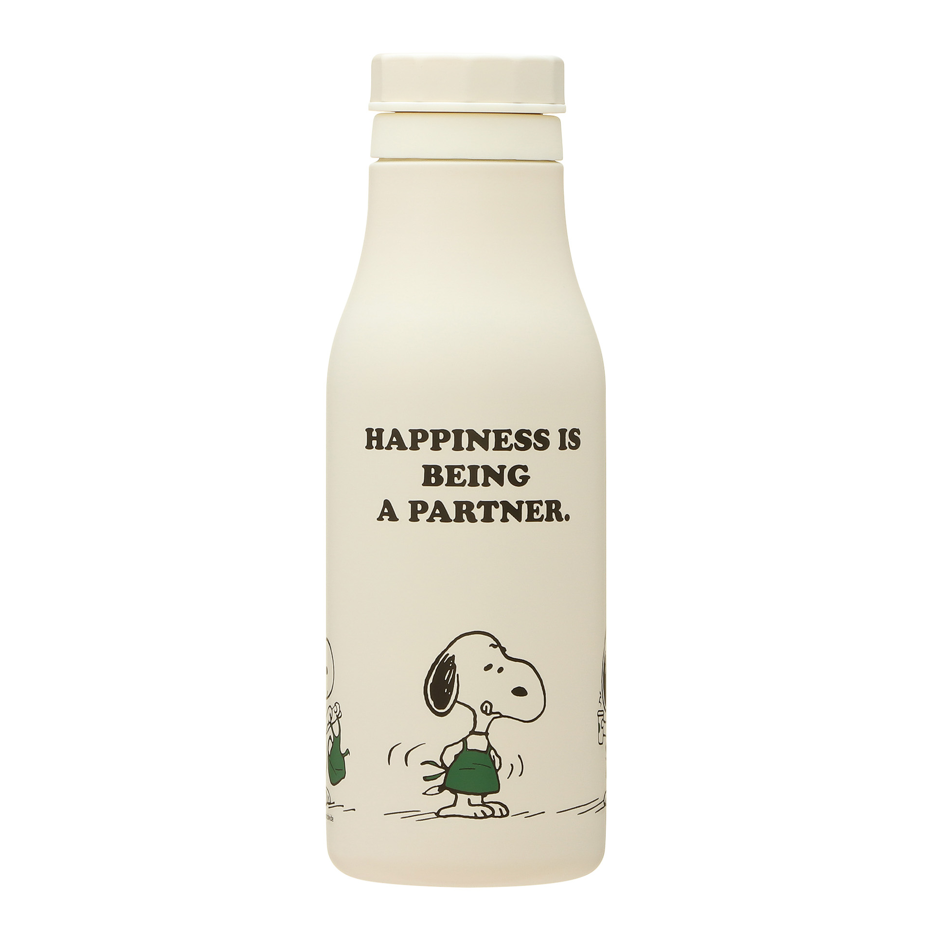 「ステンレスロゴボトルPEANUTS 473ml オフホワイト/グリーン/ブルー」（各4900円）