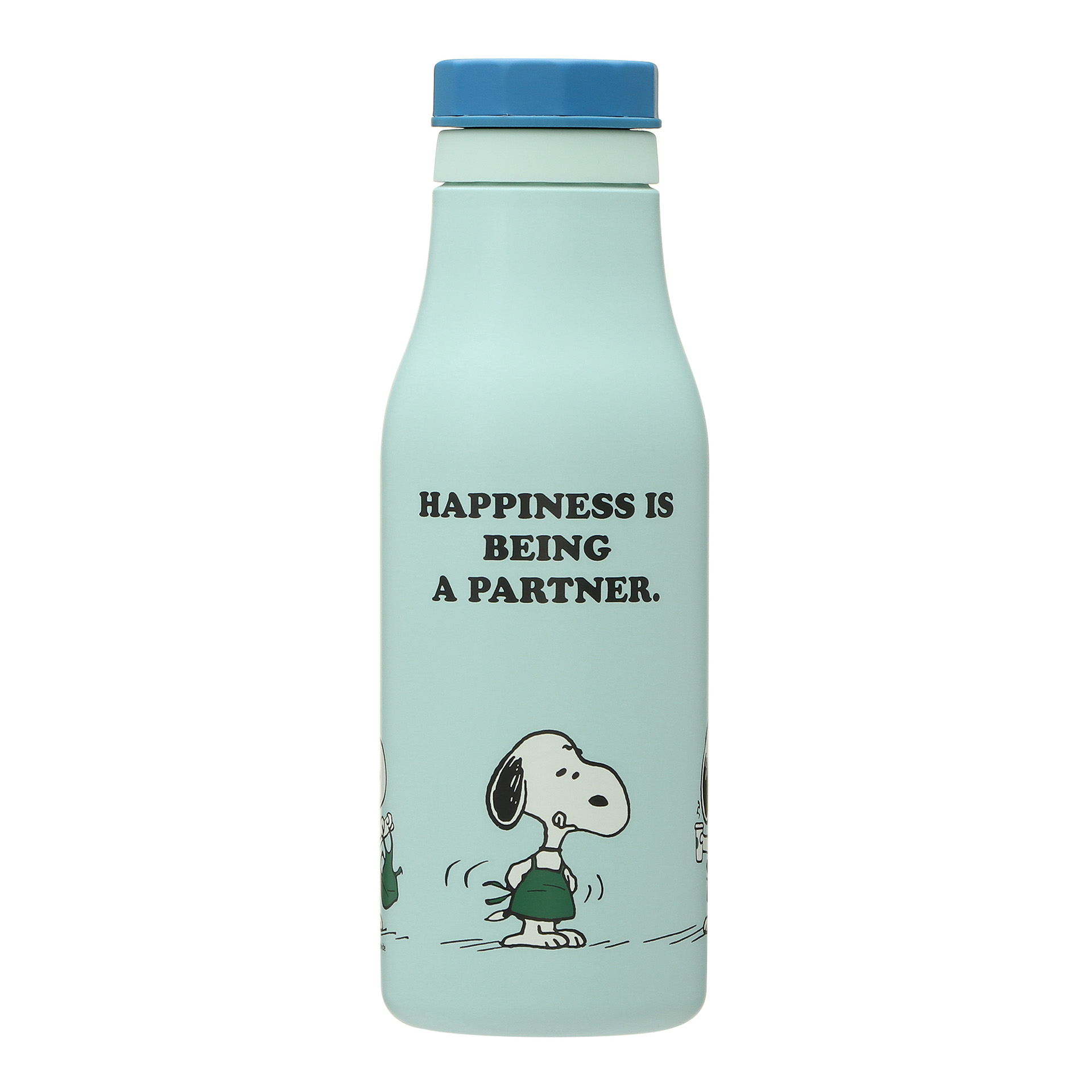 「ステンレスロゴボトルPEANUTS 473ml オフホワイト/グリーン/ブルー」（各4900円）