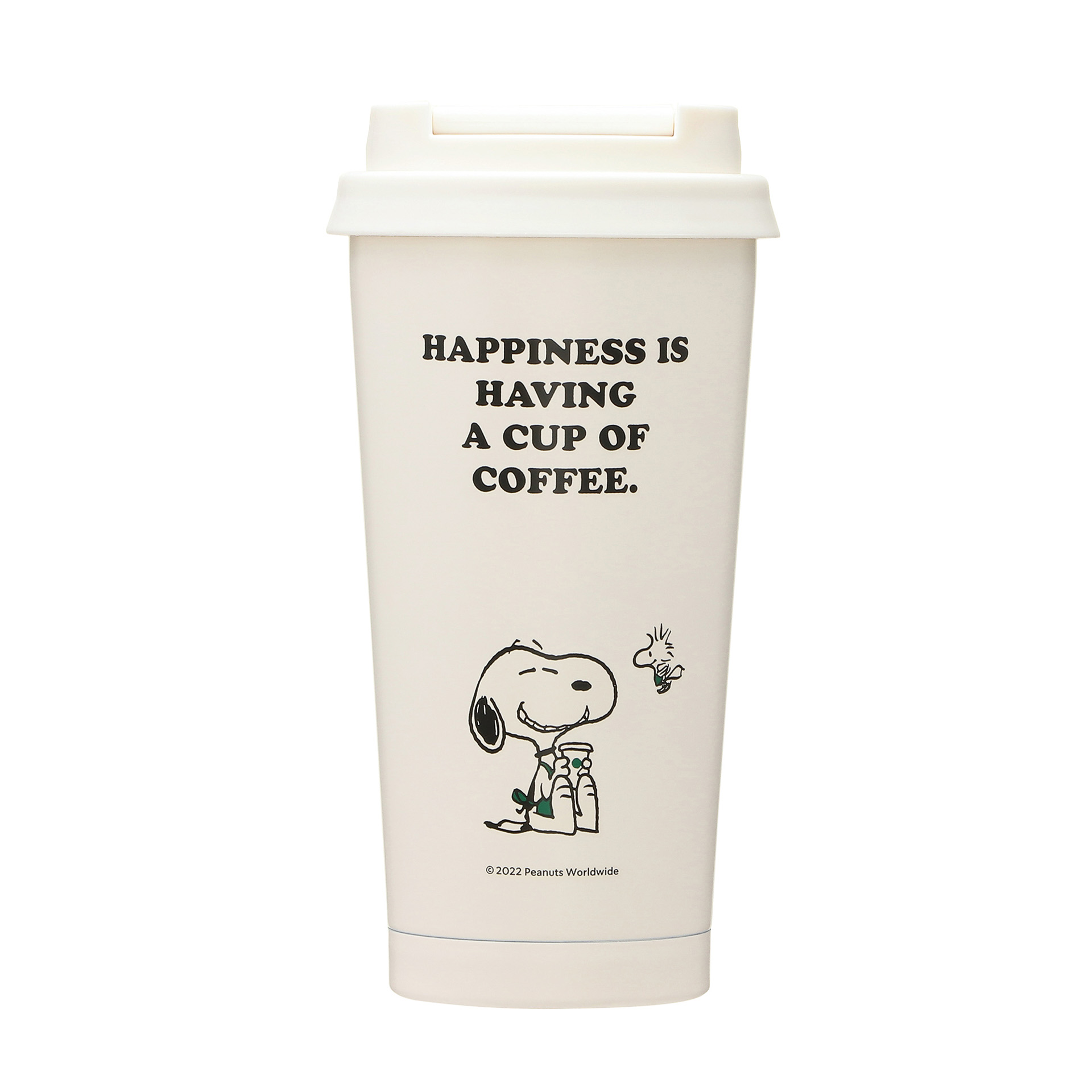 「ステンレスToGoロゴタンブラー PEANUTS473ml オフホワイト/グレー」（各4900円）