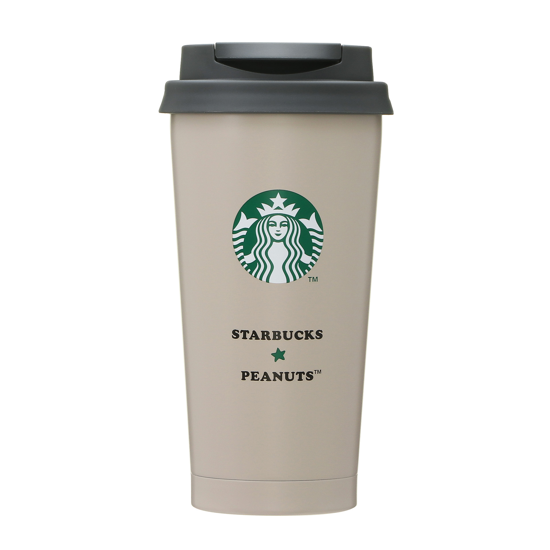 「ステンレスToGoロゴタンブラー PEANUTS473ml オフホワイト/グレー」（各4900円）