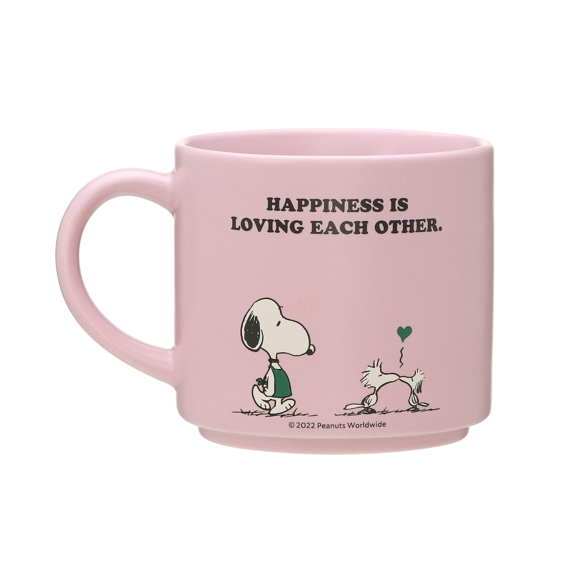 「スタッキングマグ PEANUTS 355ml グリーン/ピンク/グレー」（各2900円）