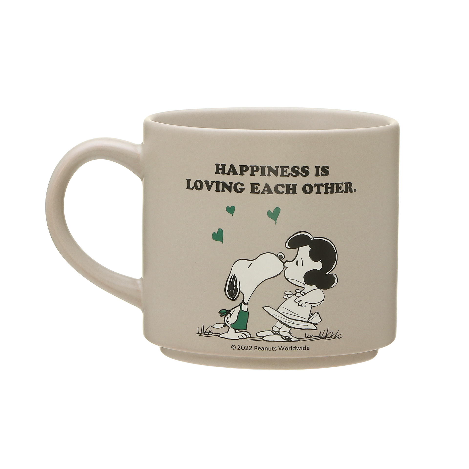 「スタッキングマグ PEANUTS 355ml グリーン/ピンク/グレー」（各2900円）