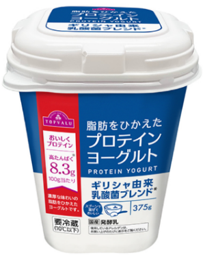 「トップバリュ 脂肪をひかえたプロテインヨーグルト」パッケージ