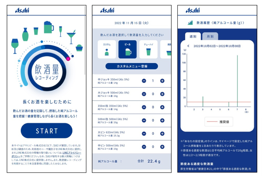 アサヒビール「飲酒量レコーディング」