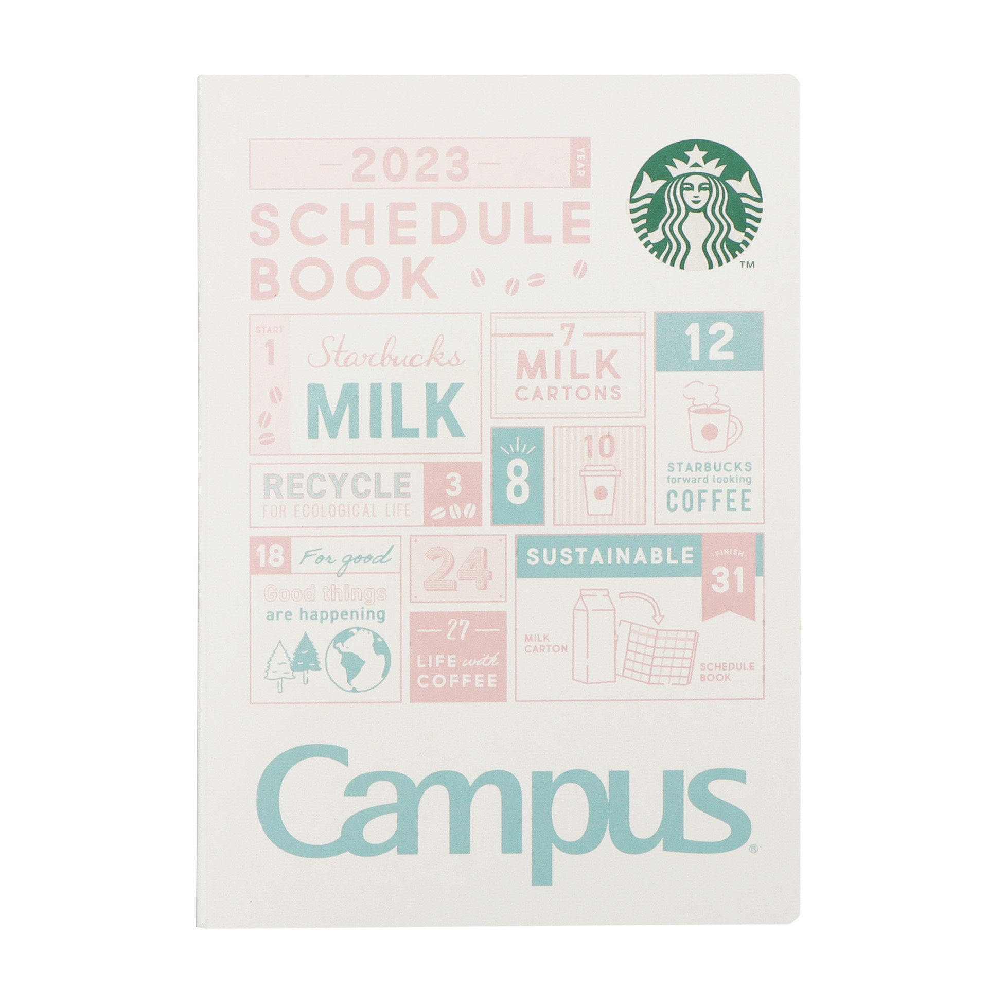 「2023スターバックスキャンパススケジュールブックホワイト」（2300円）