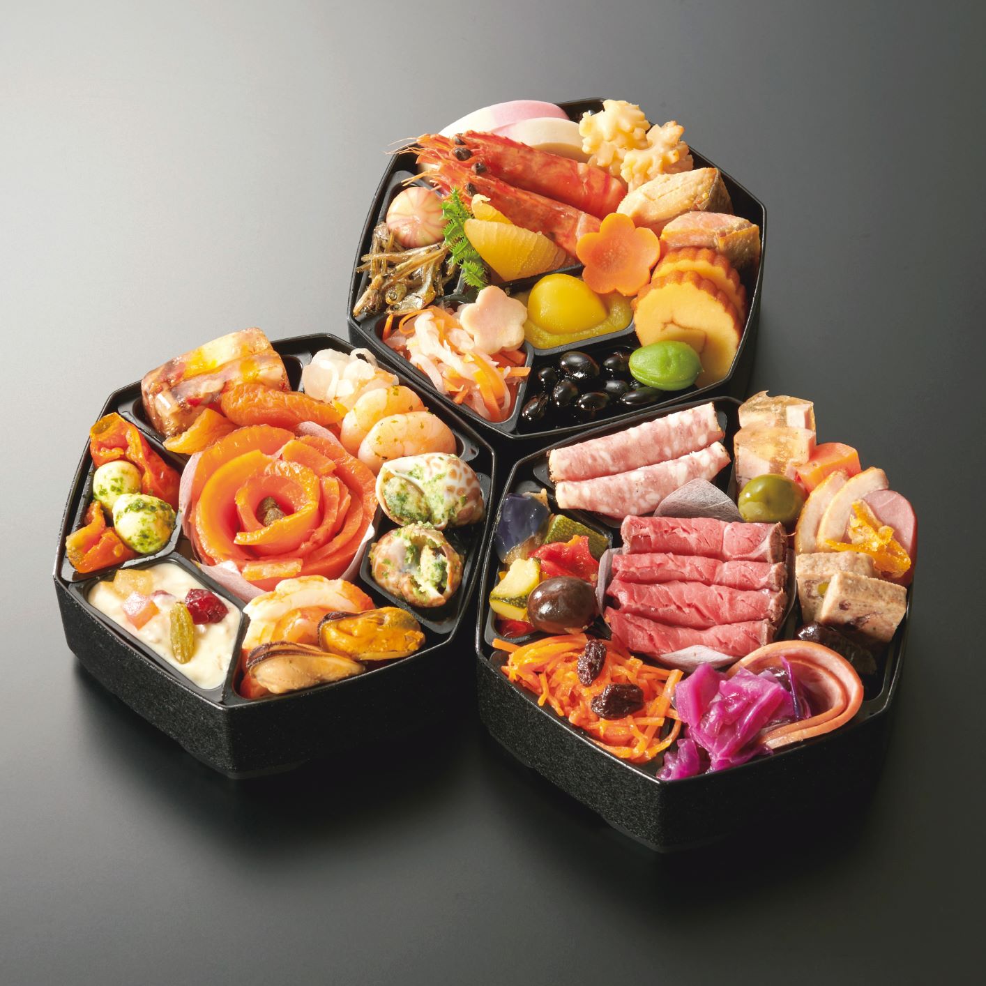 銀座花蝶 ほのか 和洋三段重