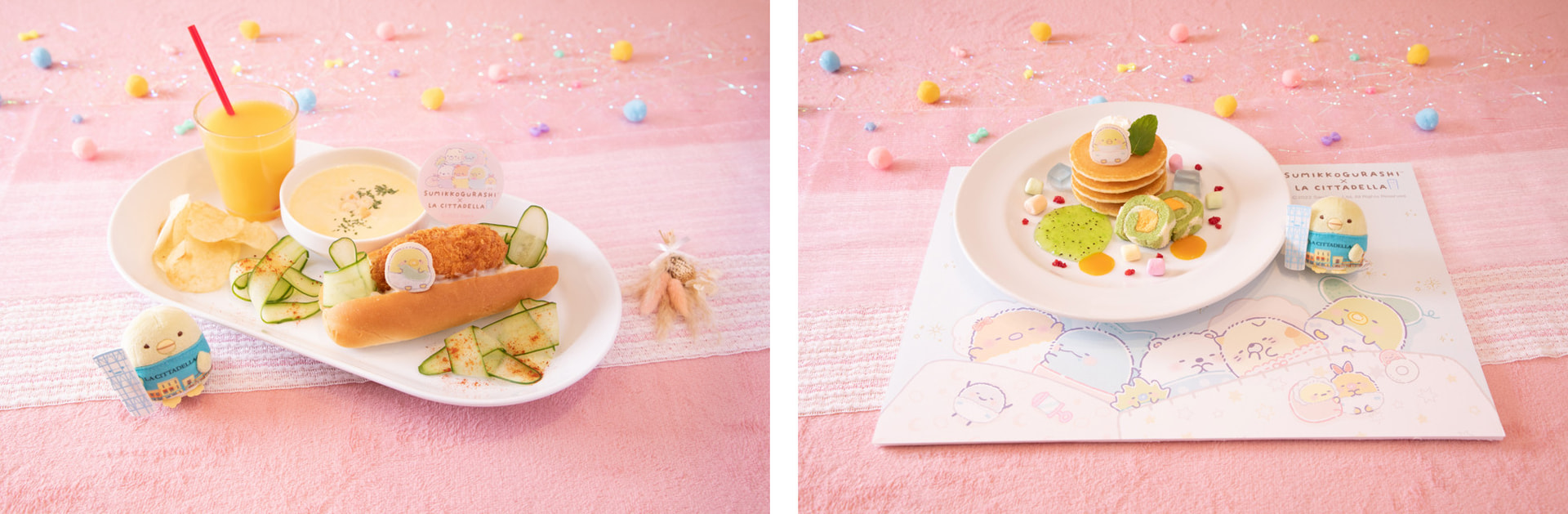 やさいたっぷり♪サンドイッチプレート/ぺんぎん？のふんわりパンケーキプレート