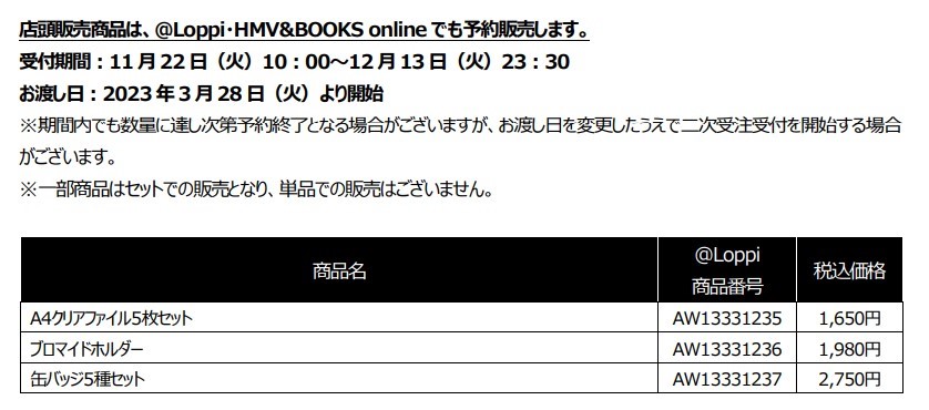 「缶バッジ（全5種）」（各550円）