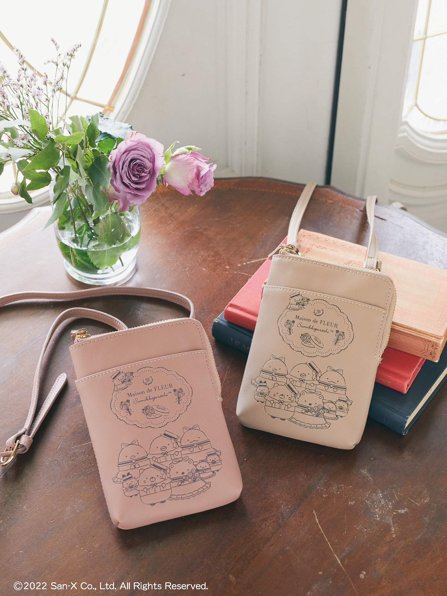 すみっコぐらし スマホポシェット（Pink/Beige）