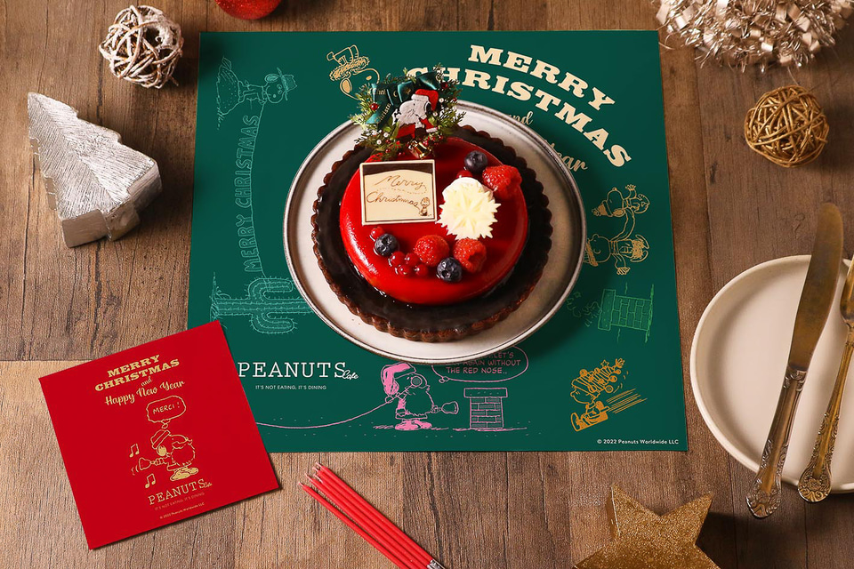 スヌーピーのクリスマスケーキ、PEANUTS Cafeがネット販売の予約受付