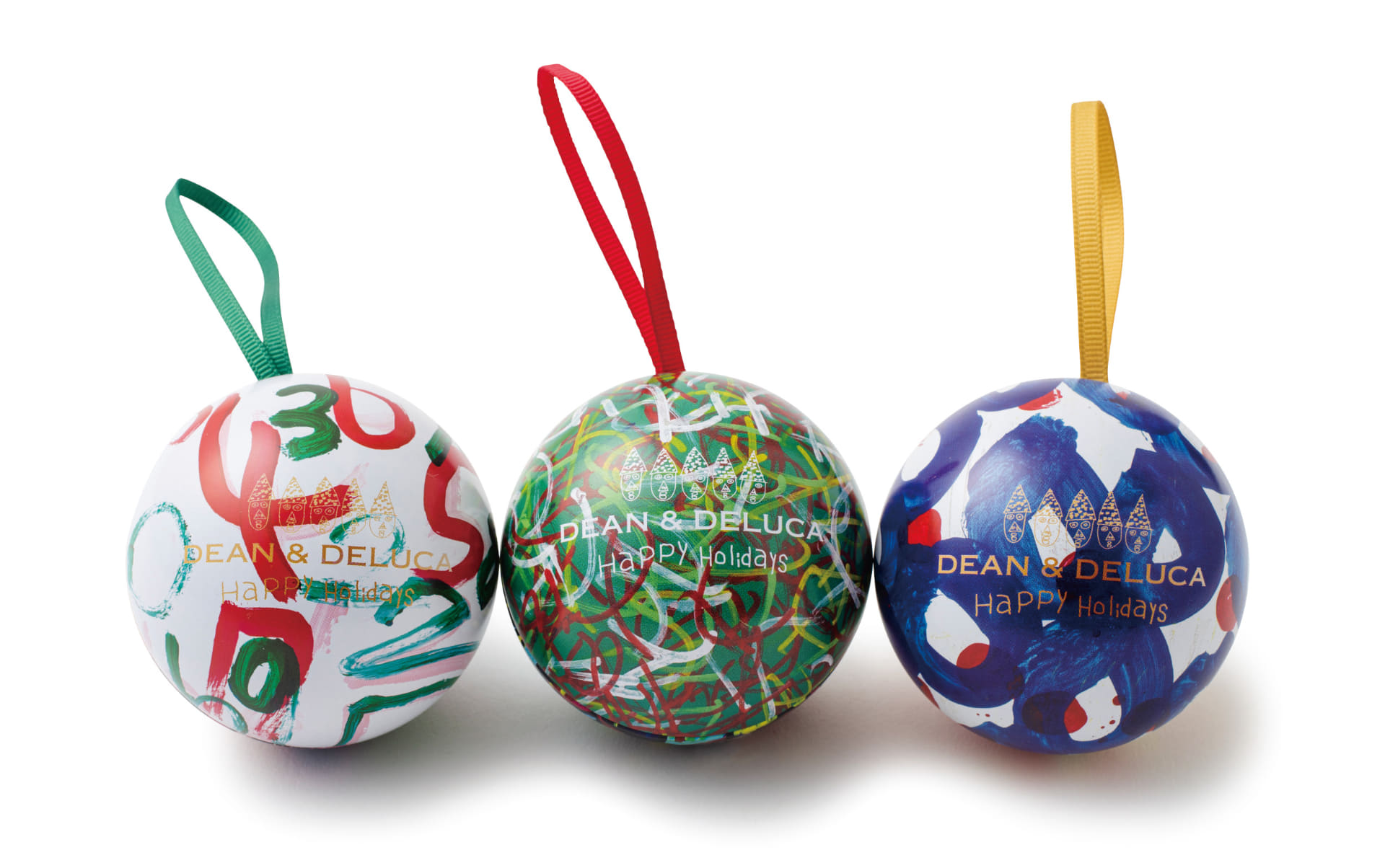 「ホリデーオーナメント缶 3種」（各972円）