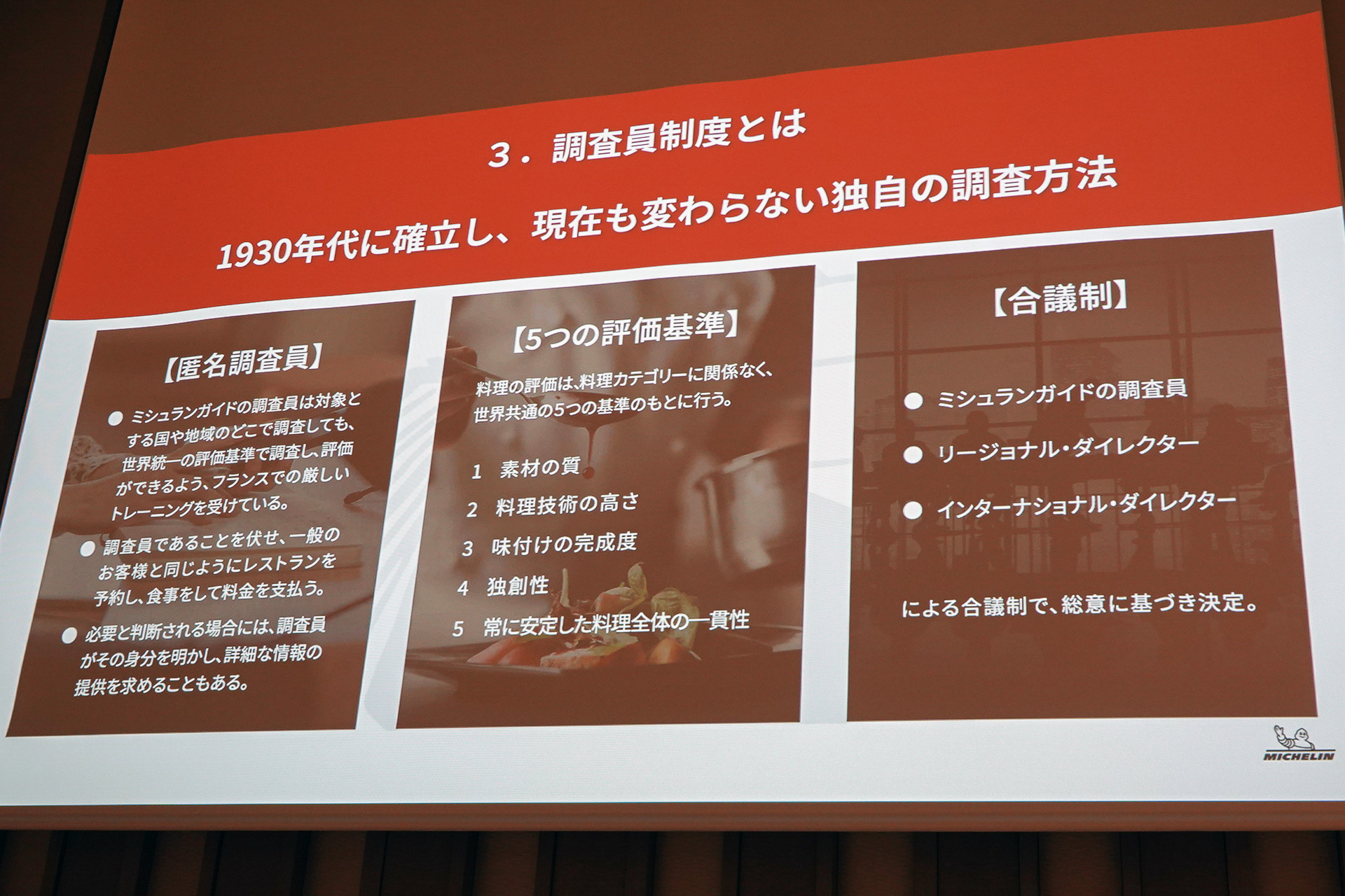 ミシュランガイドの調査員制度