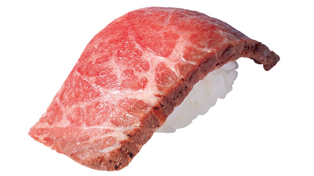 「ブランド和牛握り（佐賀牛握り）」（319円）
