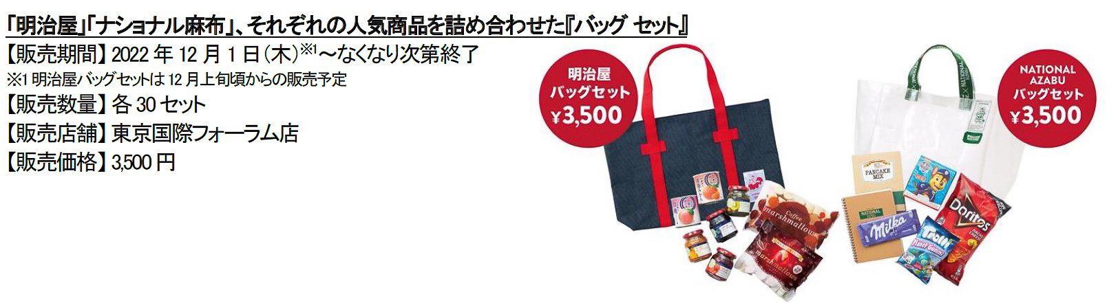 「明治屋」と「ナショナル麻布」のバッグセット