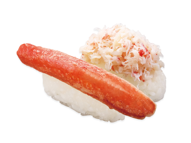 「極上かに二種にぎり」（345円）