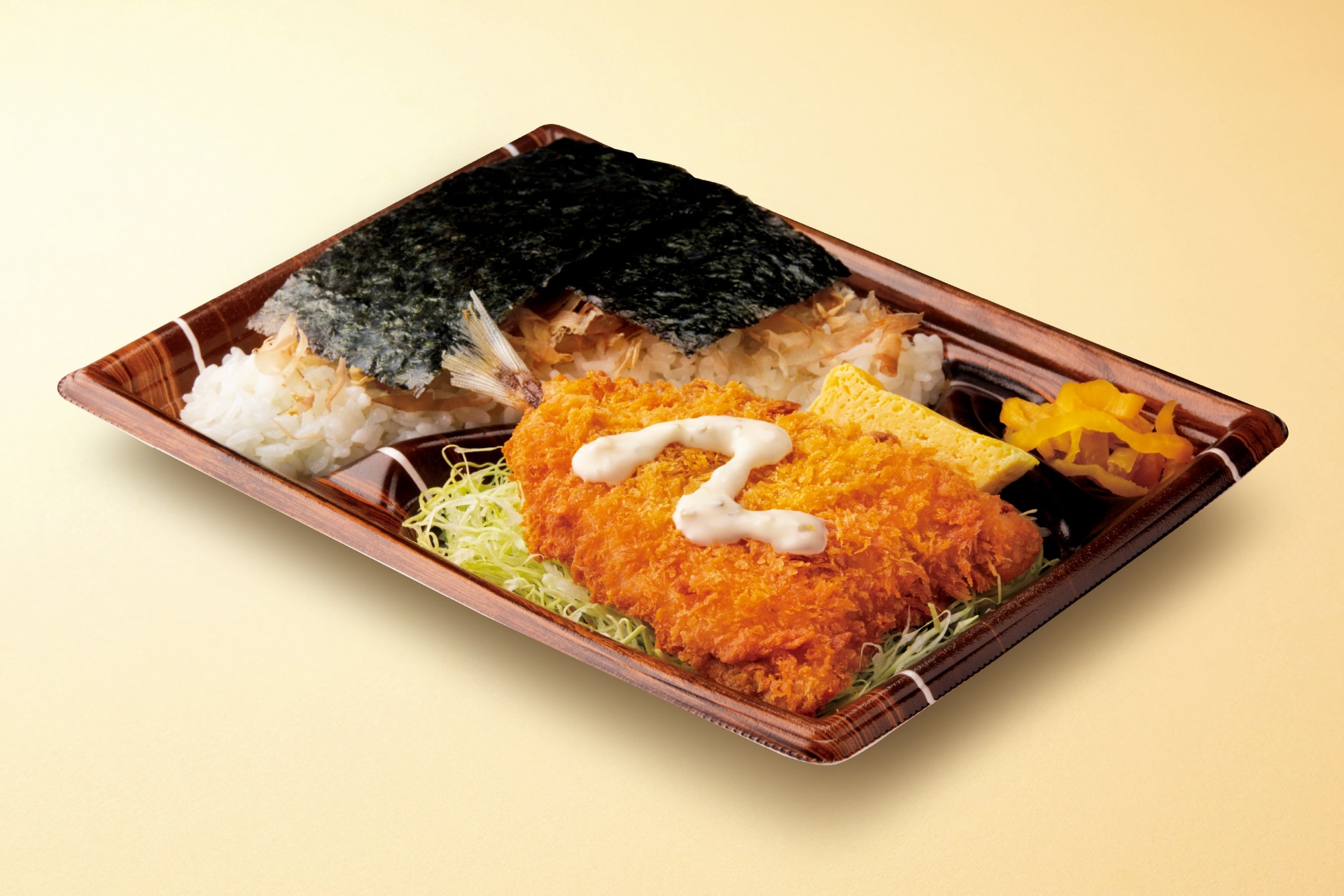 真アジフライのタルタルのり弁当