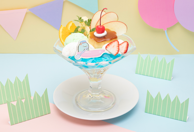 たべもの王国のソーダの湖プリンアラモード