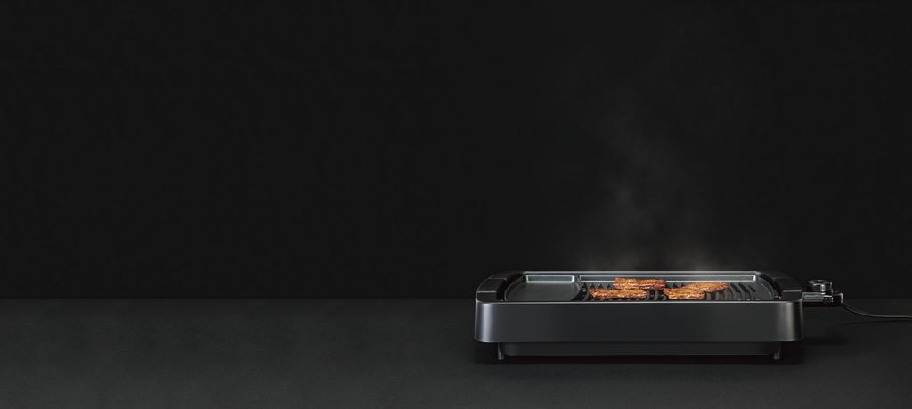 煙と油はねを大幅にカットできる焼肉グリルプレート