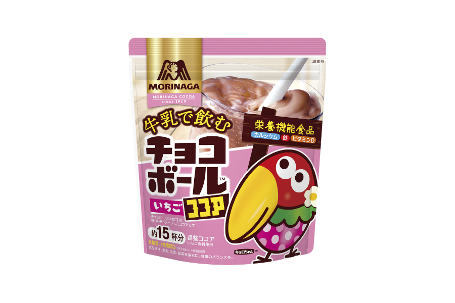 森永製菓「牛乳で飲むココア＜チョコボールいちご＞」