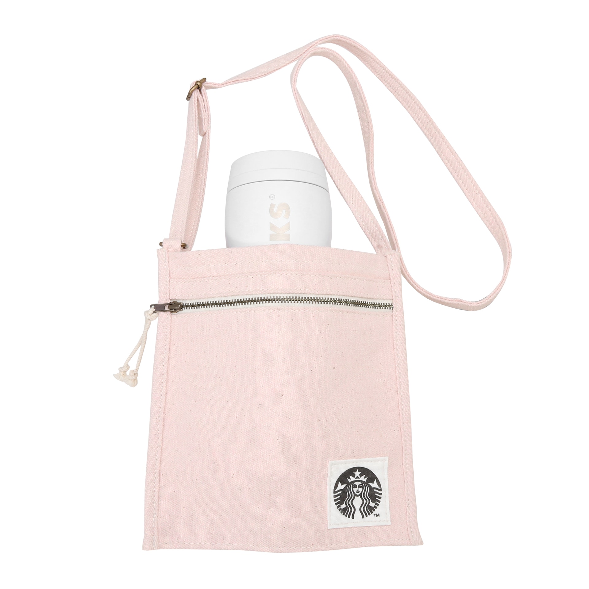 「スターバックスアップサイクルコットンボトルサコッシュピンク」（3100円）