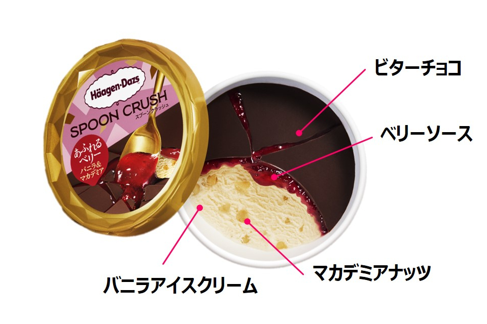 ハーゲンダッツ、パリッと割るとソースがじゅわ♪「SPOON CRUSH