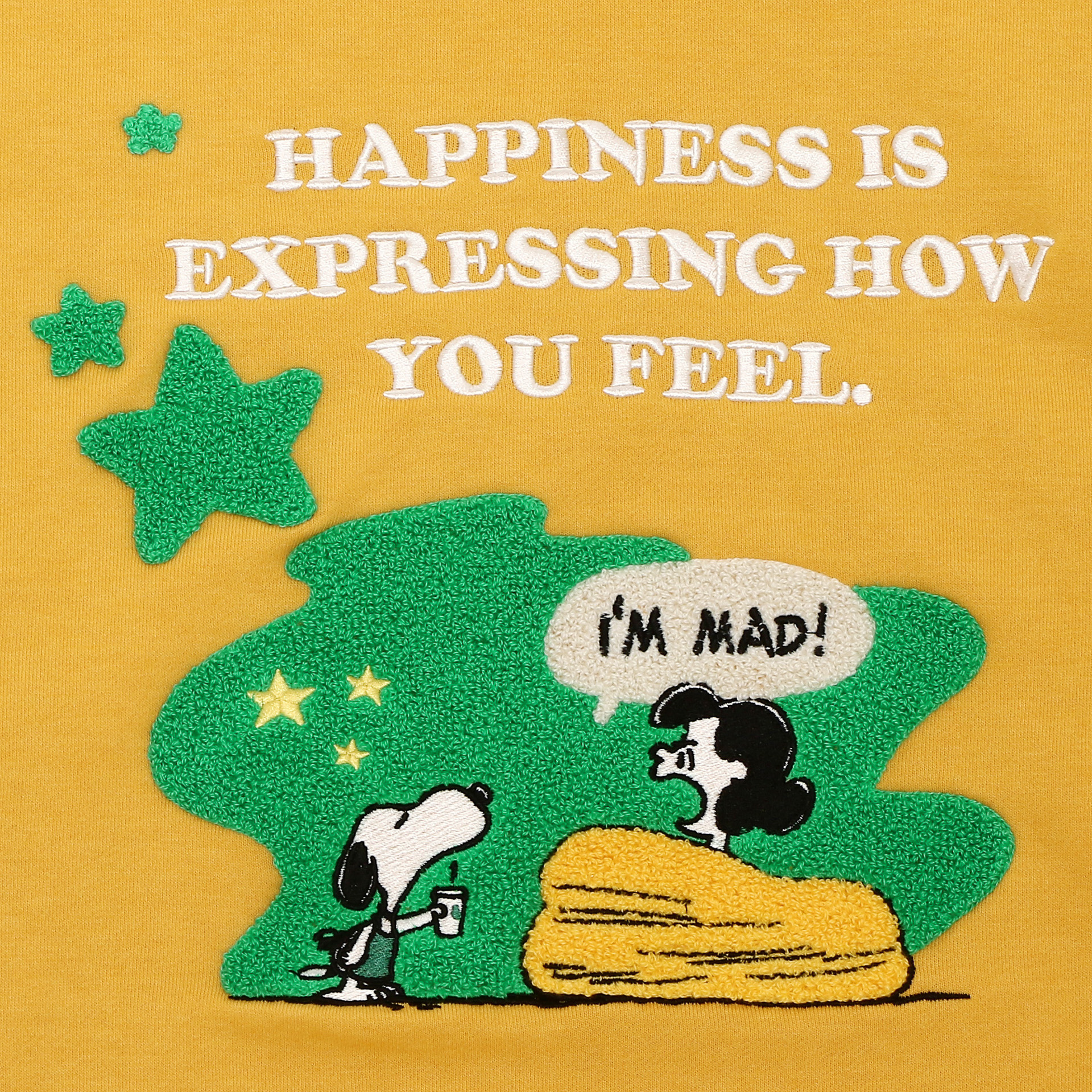 オーバーサイズパーカー イエロー PEANUTS Lucy（S-M/L-XL）