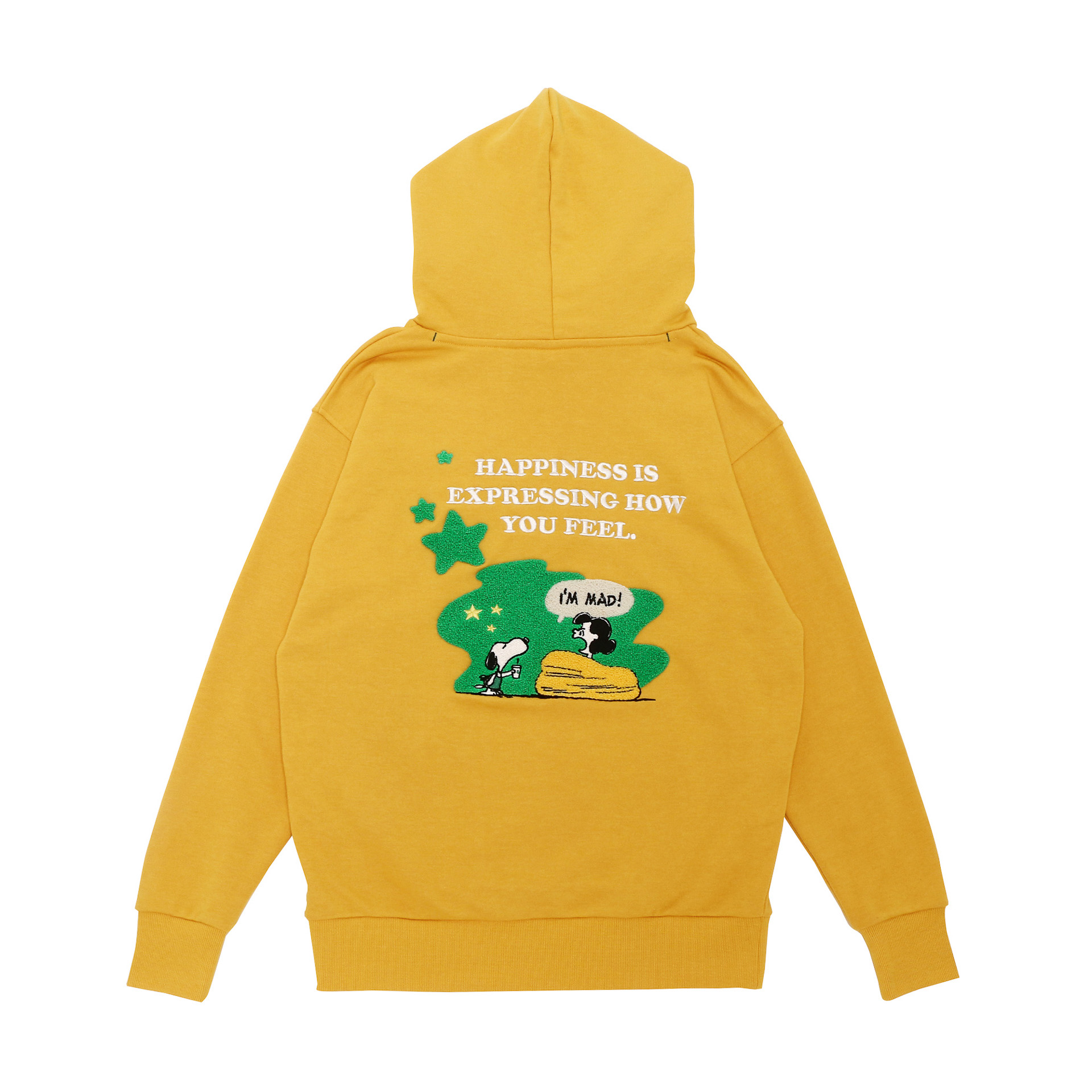 オーバーサイズパーカー イエロー PEANUTS Lucy（S-M/L-XL）