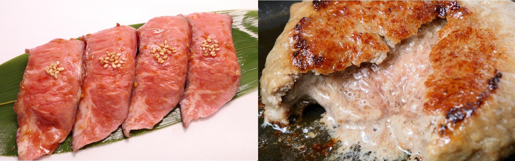 希少部位 ミスジ肉寿司＜土鍋ごはん 米三（東京都港区）＞、将泰庵の飲めるハンバーグ＜天下一の焼肉 将泰庵（千葉県船橋市）＞
