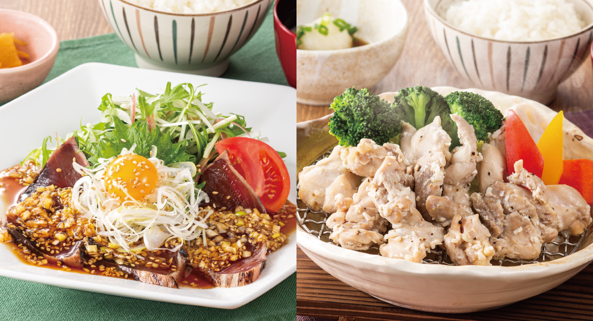 大戸屋「旨辛だれの鰹ユッケ」「鶏もも肉の塩麹蒸し土鍋」